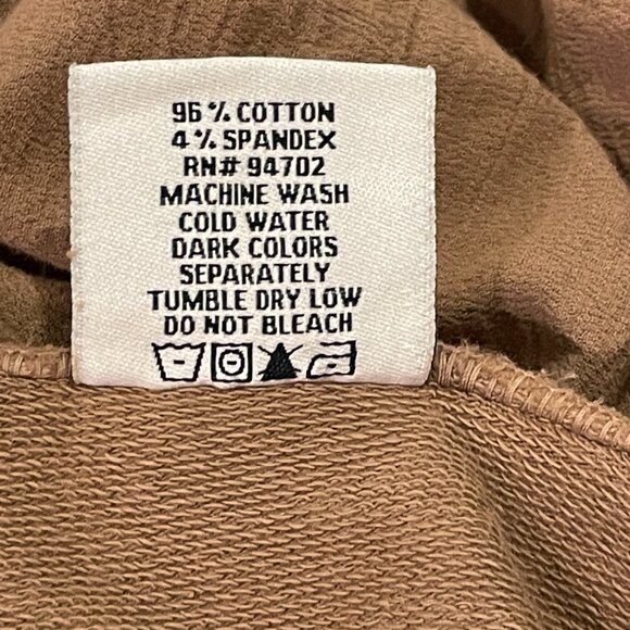 CMC/COLOR ME COTTON Long French Terry Zip Front Long Sleeve Hoodie, Tan - L - Picture 9 of 10